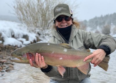 A trophy trout landed on the Meadows stretch of the North Fork of the South Platte