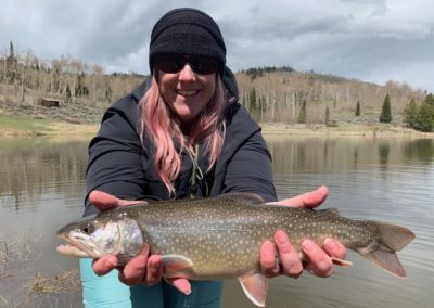 Trophy Colorado Brook Trout from a high mountain lake.