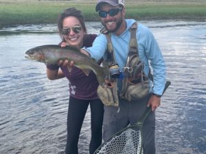 Fly fishing below 11 mile canyon at Abell River Ranch.