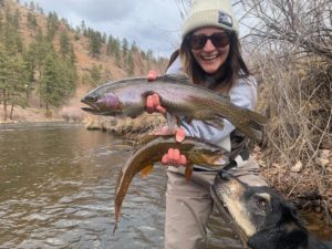 Two fish at once from the South Platte near Deckers.
