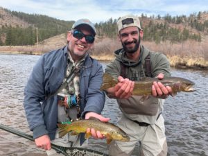 Father son Colorado guided fly fishing trip