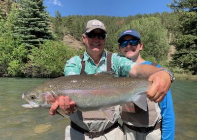 Father son fishing trip at Rawhide Ranch.