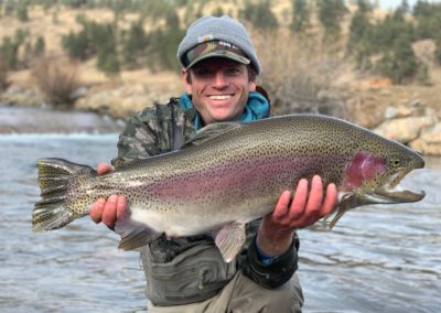 Huge trout from a private water guided fly fishing trip near Denver.