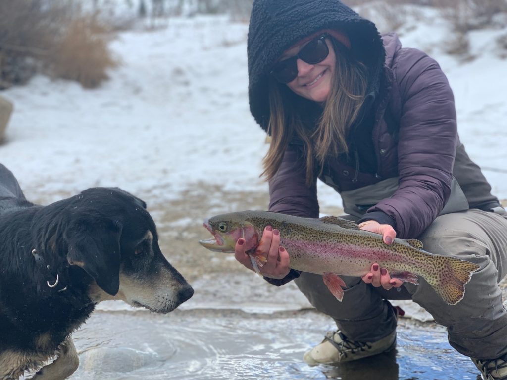 Winter fly fishing on the Blue River near Silverthorne