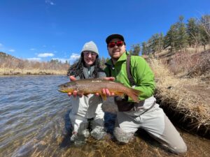 Big brown trout on a guided trip with Danny Frank at the South Platte River near Deckers.