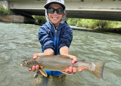 Take a kid fishing! Our buddy David with a nice tiger trout.