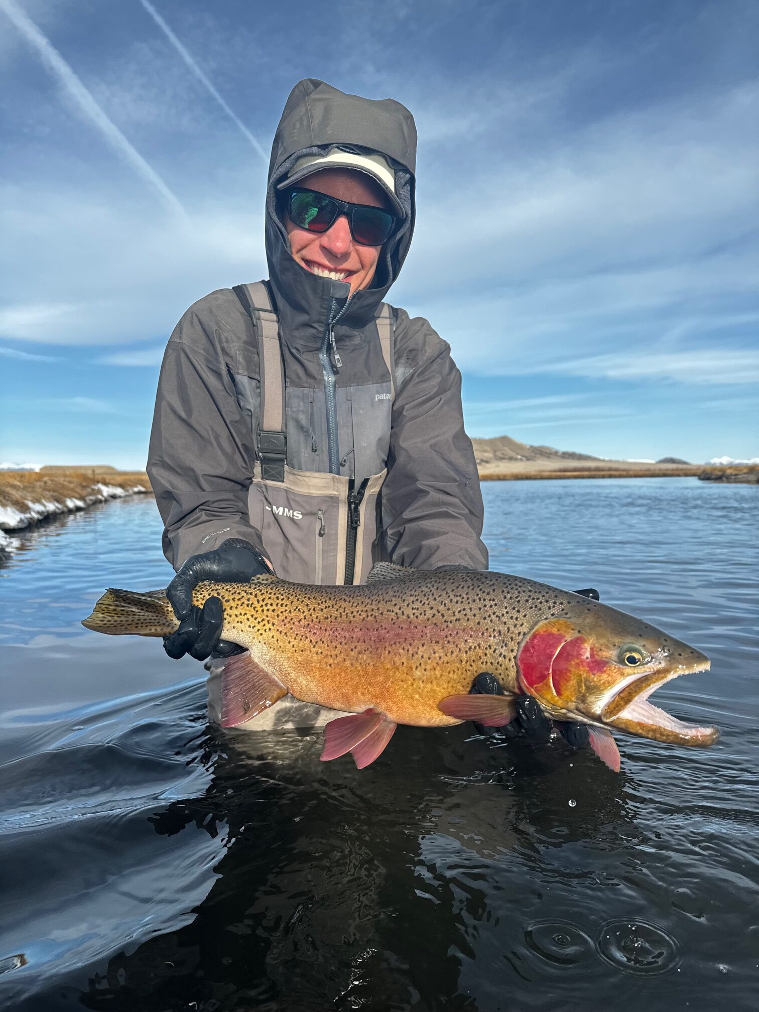 Our friend Karl with a nice fish that he landed with guide Matt Sandersen