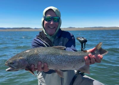 Big cut bow from a Spinney Reservoir guided fly fishing trip.