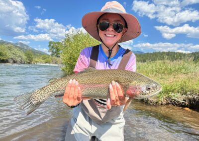 Take a kid fishing! Big trout landed at Shawnee Meadows on a guided family fly fishing trip