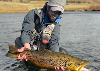 Huge Dream Stream Brown Trout landed by guide Danny Frank