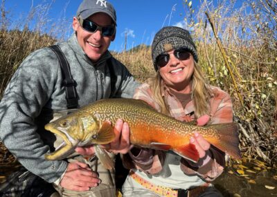 Huge Colorado Tiger Trout landed only an hour from Denver on a guided fly fishing trip.