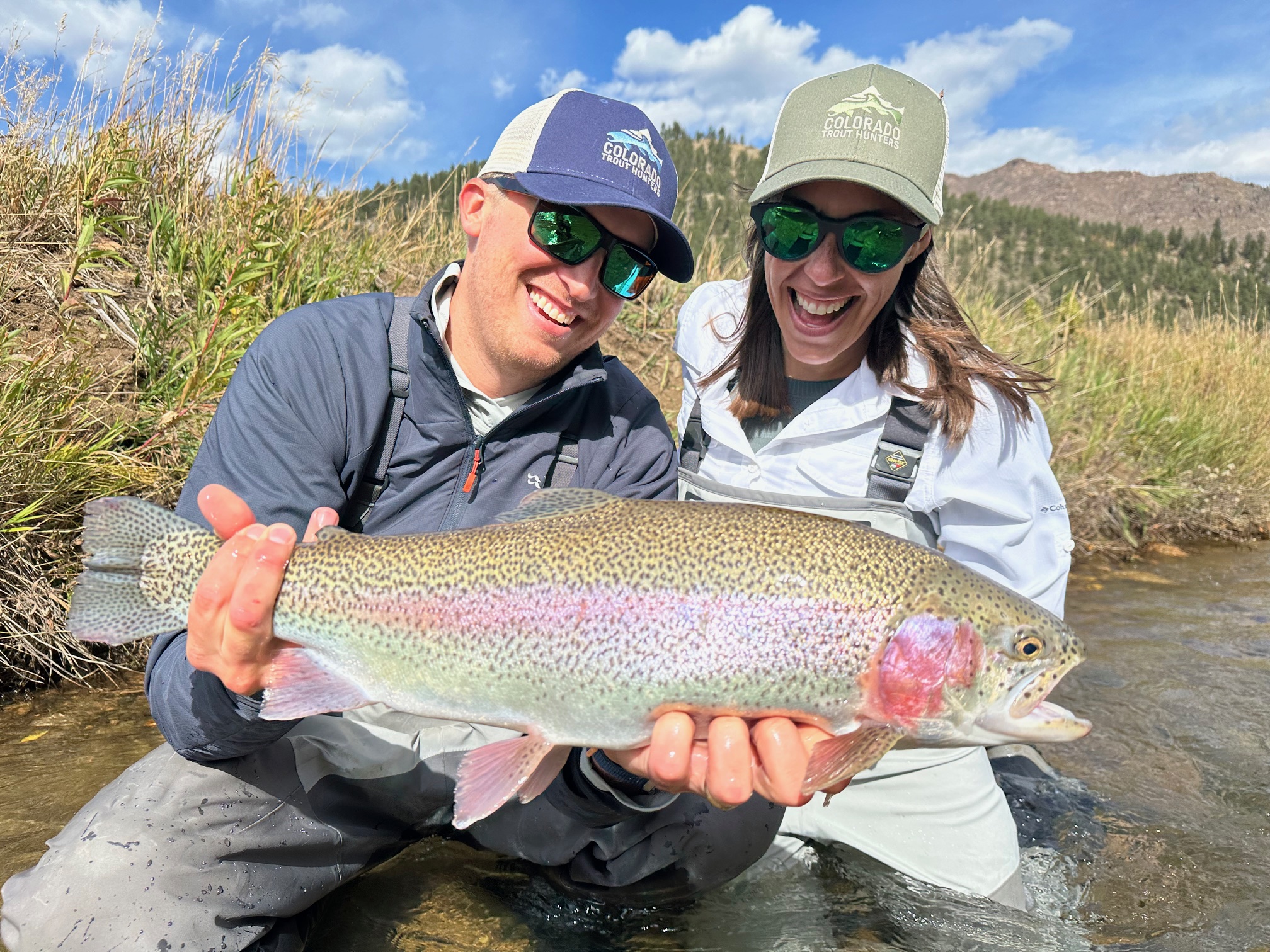 Anniversary fly fishing trips Big Rainbow Trout near Denver with Colorado Trout Hunters.